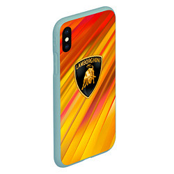 Чехол iPhone XS Max матовый Lamborghini - яркая абстракция, цвет: 3D-мятный — фото 2