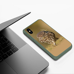 Чехол iPhone XS Max матовый Штош - мем - совёнок, цвет: 3D-темно-зеленый — фото 2