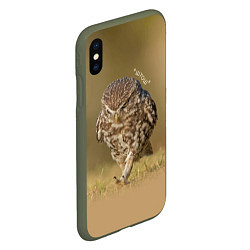 Чехол iPhone XS Max матовый Штош - мем - совёнок, цвет: 3D-темно-зеленый — фото 2