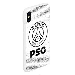 Чехол iPhone XS Max матовый PSG с потертостями на светлом фоне, цвет: 3D-белый — фото 2