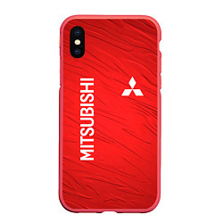 Чехол iPhone XS Max матовый Mitsubishi sport - абстракция, цвет: 3D-красный