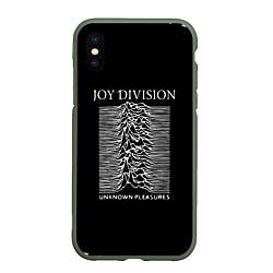 Чехол iPhone XS Max матовый Joy Division - unknown pleasures, цвет: 3D-темно-зеленый