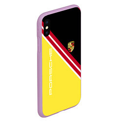 Чехол iPhone XS Max матовый Porsche - полосы, цвет: 3D-сиреневый — фото 2