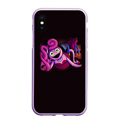 Чехол iPhone XS Max матовый Мама длинные ноги с Хагги Вагги из Poppy Playtime, цвет: 3D-сиреневый