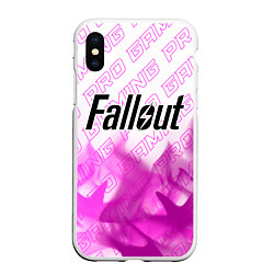 Чехол iPhone XS Max матовый Fallout pro gaming: символ сверху, цвет: 3D-белый