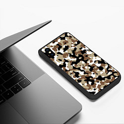 Чехол iPhone XS Max матовый Камуфляж Open Terrain, цвет: 3D-черный — фото 2