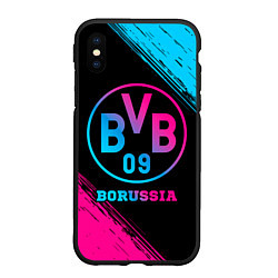 Чехол iPhone XS Max матовый Borussia - neon gradient