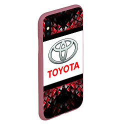 Чехол iPhone XS Max матовый Toyota - абстракция - лого, цвет: 3D-малиновый — фото 2