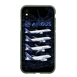 Чехол iPhone XS Max матовый Airbus A318, A319, A320, A321