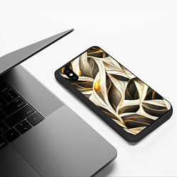 Чехол iPhone XS Max матовый Элегантная абстракция, цвет: 3D-черный — фото 2