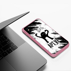 Чехол iPhone XS Max матовый Кот ъуъ Артур, цвет: 3D-малиновый — фото 2