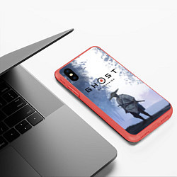 Чехол iPhone XS Max матовый Дзин в лесу, цвет: 3D-красный — фото 2