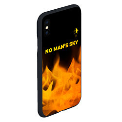 Чехол iPhone XS Max матовый No Mans Sky - gold gradient: символ сверху, цвет: 3D-черный — фото 2