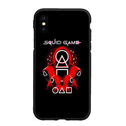 Чехол iPhone XS Max матовый Игра в кальмара - Squid Game, цвет: 3D-черный