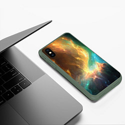 Чехол iPhone XS Max матовый Крыло звезды, цвет: 3D-темно-зеленый — фото 2