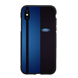 Чехол iPhone XS Max матовый Ford - три полосы, цвет: 3D-черный