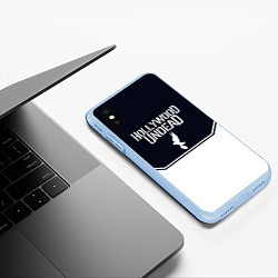 Чехол iPhone XS Max матовый Hollywood Undead краска, цвет: 3D-голубой — фото 2