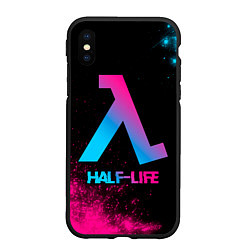 Чехол iPhone XS Max матовый Half-Life - neon gradient, цвет: 3D-черный