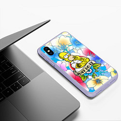 Чехол iPhone XS Max матовый Гомер Симпсон - Just do it, цвет: 3D-светло-сиреневый — фото 2