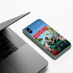 Чехол iPhone XS Max матовый Dead island 2 главный герой, цвет: 3D-темно-зеленый — фото 2