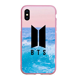 Чехол iPhone XS Max матовый BTS Sea, цвет: 3D-розовый