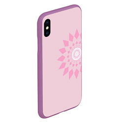 Чехол iPhone XS Max матовый Розовая геометрическая абстракция Круговой принт Б, цвет: 3D-фиолетовый — фото 2
