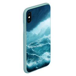 Чехол iPhone XS Max матовый Буря в море, цвет: 3D-мятный — фото 2