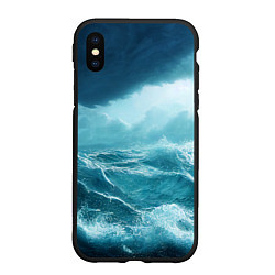 Чехол iPhone XS Max матовый Буря в море, цвет: 3D-черный