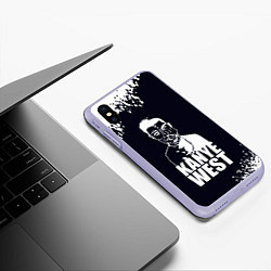 Чехол iPhone XS Max матовый Kanye west - tuxtera брызги, цвет: 3D-светло-сиреневый — фото 2