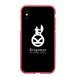 Чехол iPhone XS Max матовый Kingsman logo, цвет: 3D-красный