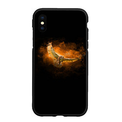 Чехол iPhone XS Max матовый Сова вылетает из трехмерного пространства, цвет: 3D-черный