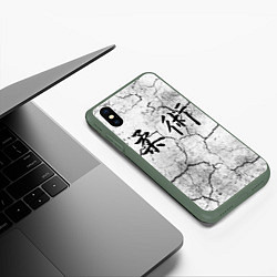 Чехол iPhone XS Max матовый Джиу-Джитсу : Потресканная земля, цвет: 3D-темно-зеленый — фото 2