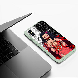 Чехол iPhone XS Max матовый Незуко - Клинок рассекающий демонов, цвет: 3D-салатовый — фото 2