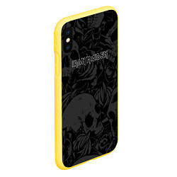 Чехол iPhone XS Max матовый Iron Maiden - черепа, цвет: 3D-желтый — фото 2
