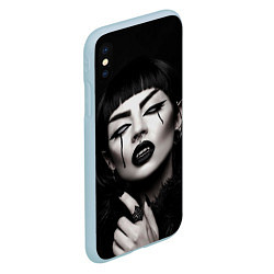 Чехол iPhone XS Max матовый Девушка - вампир, цвет: 3D-голубой — фото 2