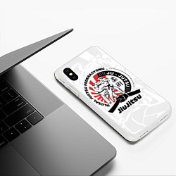 Чехол iPhone XS Max матовый Jiujitsu emblem Джиу-джитсу, цвет: 3D-белый — фото 2