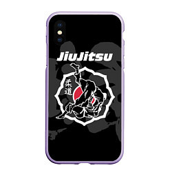 Чехол iPhone XS Max матовый Jiu-jitsu throw logo, цвет: 3D-светло-сиреневый