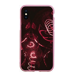 Чехол iPhone XS Max матовый Неоновые тусклые фонари, цвет: 3D-розовый