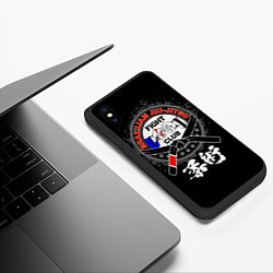 Чехол iPhone XS Max матовый Jiujitsu brazilian splashes logo, цвет: 3D-черный — фото 2