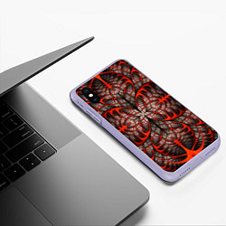 Чехол iPhone XS Max матовый Готический узор, цвет: 3D-светло-сиреневый — фото 2