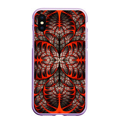 Чехол iPhone XS Max матовый Готический узор, цвет: 3D-сиреневый