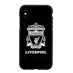 Чехол iPhone XS Max матовый Liverpool sport на темном фоне, цвет: 3D-черный