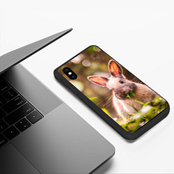 Чехол iPhone XS Max матовый Милый кролик, цвет: 3D-черный — фото 2