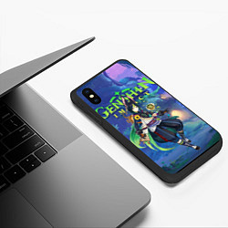 Чехол iPhone XS Max матовый Тигнари Genshin Impact, цвет: 3D-черный — фото 2