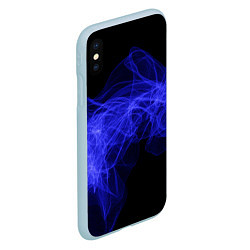 Чехол iPhone XS Max матовый Синяя звуковая волна, цвет: 3D-голубой — фото 2