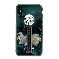 Чехол iPhone XS Max матовый Sherlock vs Moriarty, цвет: 3D-темно-зеленый