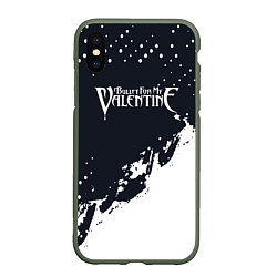 Чехол iPhone XS Max матовый Bullet For My Valentine краска, цвет: 3D-темно-зеленый