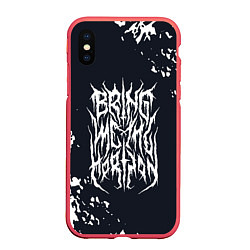 Чехол iPhone XS Max матовый Bring Me the Horizon краска, цвет: 3D-красный