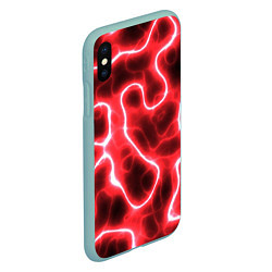 Чехол iPhone XS Max матовый Огненный камуфляж, цвет: 3D-мятный — фото 2