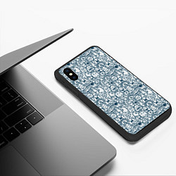 Чехол iPhone XS Max матовый Монстрики с антенками, цвет: 3D-черный — фото 2